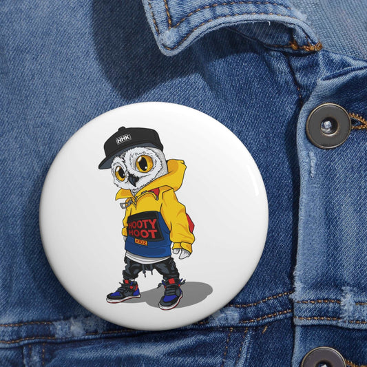 Male Owl Character Pin Buttons